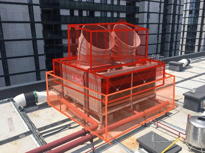 賓館樓頂冷卻塔噪音大解決方案示意圖 賓館樓頂冷卻塔噪音大解決方案示意圖